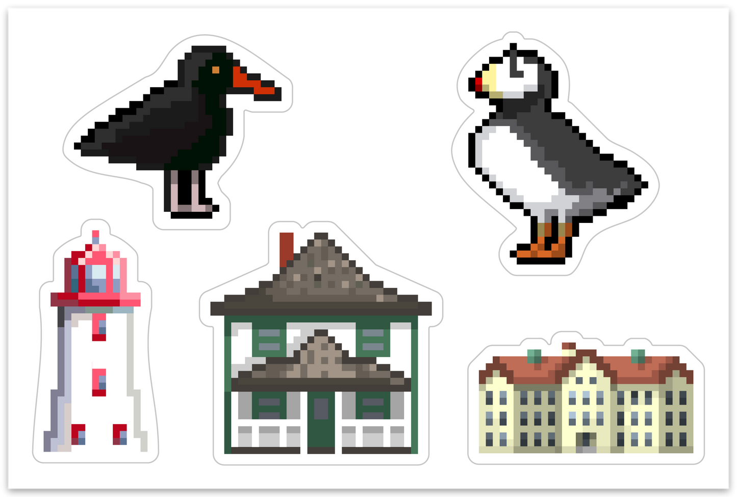 Sitka Birds and Buildings Sticker Sheet